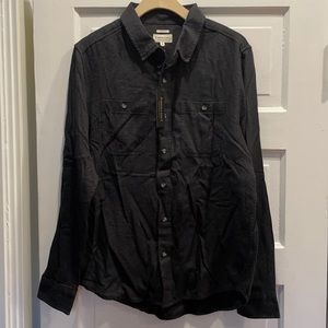 Brand new men’s grey flannel button down